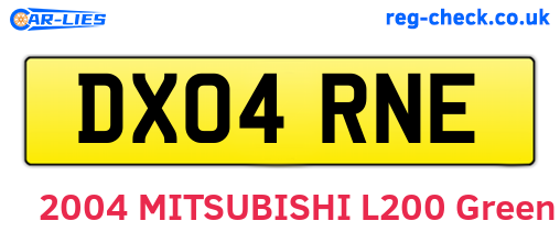 DX04RNE are the vehicle registration plates.