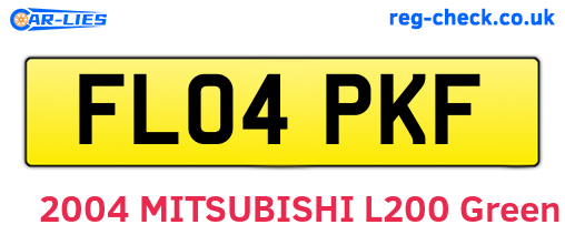 FL04PKF are the vehicle registration plates.