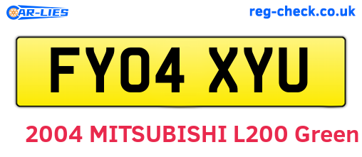 FY04XYU are the vehicle registration plates.