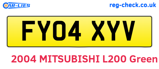 FY04XYV are the vehicle registration plates.