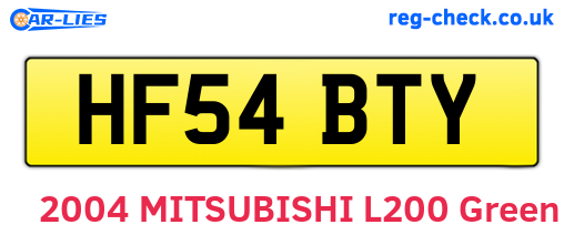 HF54BTY are the vehicle registration plates.