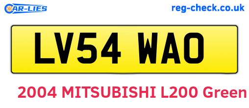 LV54WAO are the vehicle registration plates.