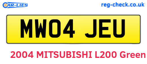 MW04JEU are the vehicle registration plates.