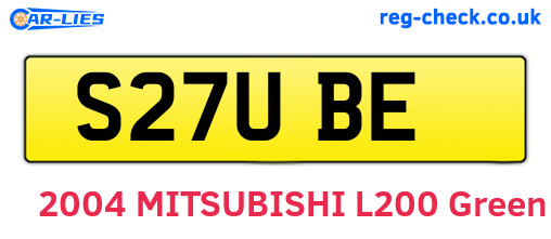 S27UBE are the vehicle registration plates.