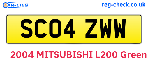 SC04ZWW are the vehicle registration plates.