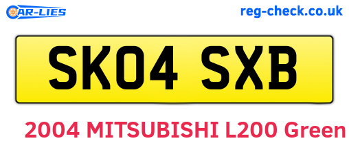 SK04SXB are the vehicle registration plates.