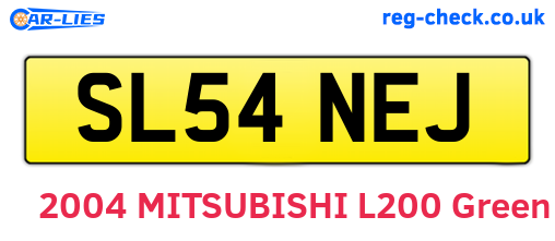 SL54NEJ are the vehicle registration plates.