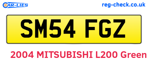 SM54FGZ are the vehicle registration plates.