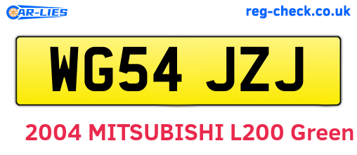 WG54JZJ are the vehicle registration plates.