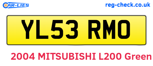 YL53RMO are the vehicle registration plates.
