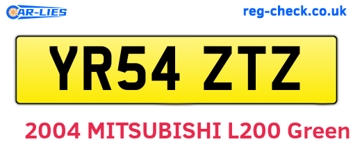 YR54ZTZ are the vehicle registration plates.