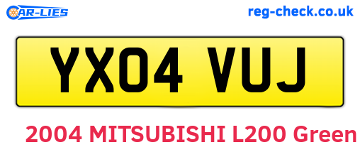 YX04VUJ are the vehicle registration plates.