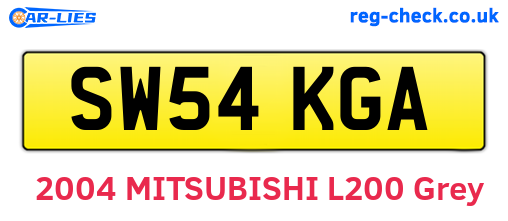 SW54KGA are the vehicle registration plates.