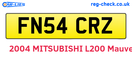 FN54CRZ are the vehicle registration plates.