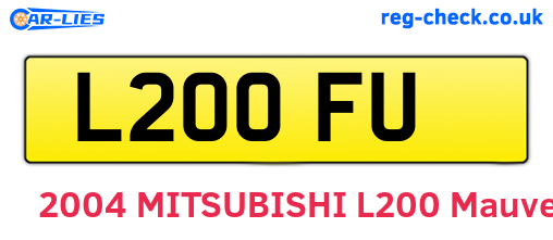 L20OFU are the vehicle registration plates.