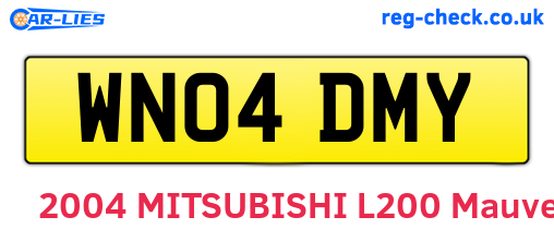 WN04DMY are the vehicle registration plates.