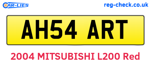 AH54ART are the vehicle registration plates.