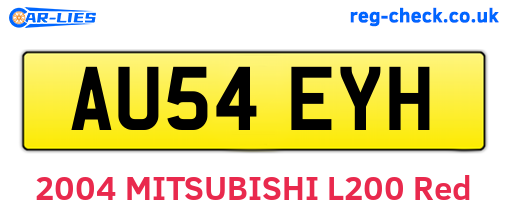 AU54EYH are the vehicle registration plates.