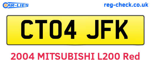 CT04JFK are the vehicle registration plates.