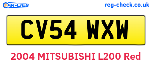 CV54WXW are the vehicle registration plates.