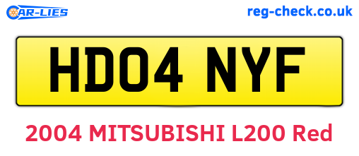 HD04NYF are the vehicle registration plates.