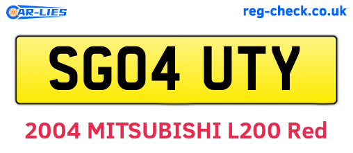 SG04UTY are the vehicle registration plates.