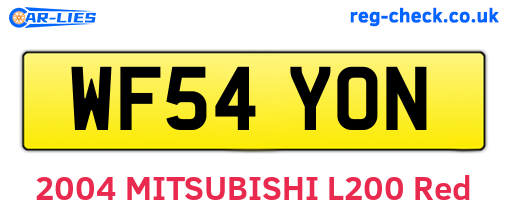 WF54YON are the vehicle registration plates.