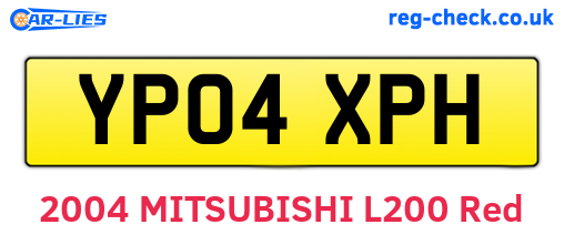 YP04XPH are the vehicle registration plates.