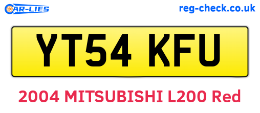YT54KFU are the vehicle registration plates.