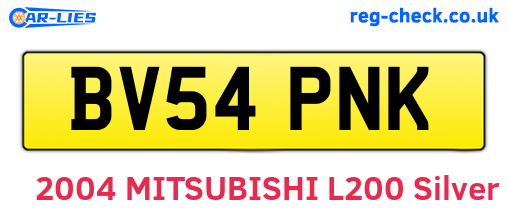BV54PNK are the vehicle registration plates.