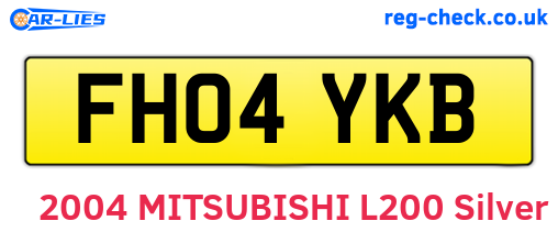 FH04YKB are the vehicle registration plates.
