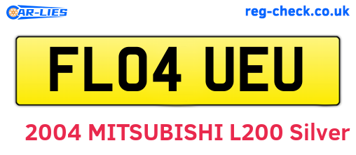 FL04UEU are the vehicle registration plates.