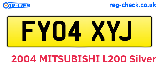 FY04XYJ are the vehicle registration plates.