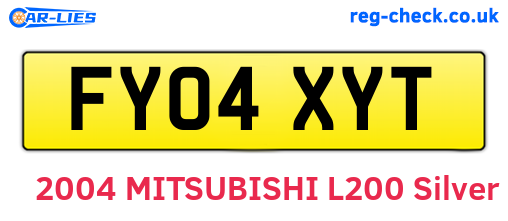 FY04XYT are the vehicle registration plates.