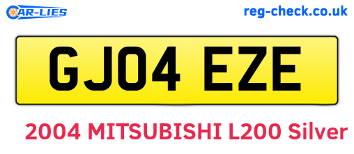 GJ04EZE are the vehicle registration plates.