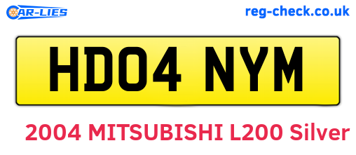 HD04NYM are the vehicle registration plates.