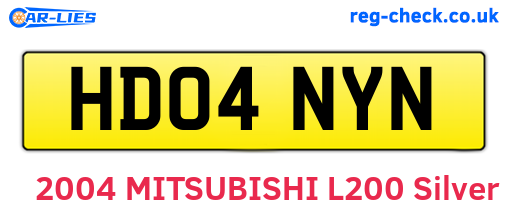 HD04NYN are the vehicle registration plates.