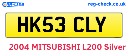 HK53CLY are the vehicle registration plates.