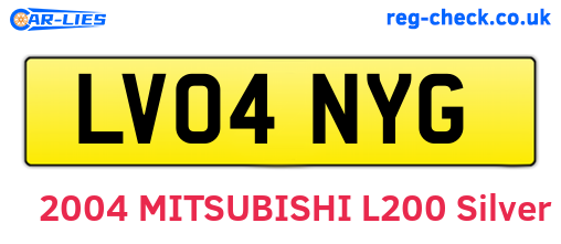 LV04NYG are the vehicle registration plates.