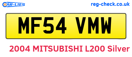 MF54VMW are the vehicle registration plates.