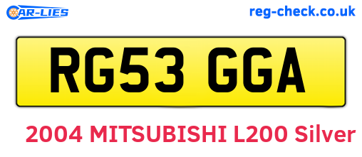 RG53GGA are the vehicle registration plates.