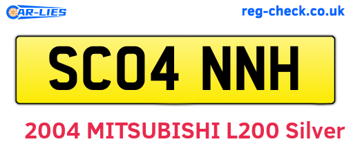 SC04NNH are the vehicle registration plates.