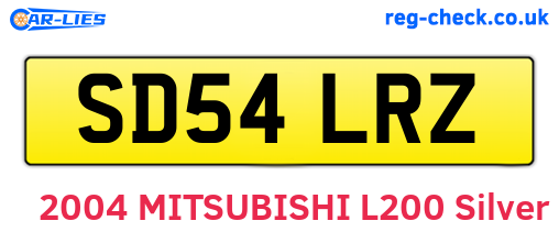 SD54LRZ are the vehicle registration plates.