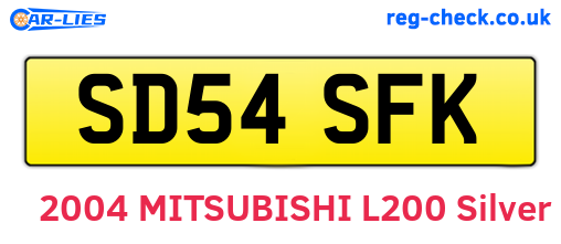 SD54SFK are the vehicle registration plates.
