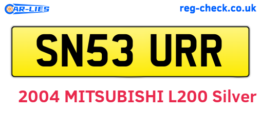 SN53URR are the vehicle registration plates.