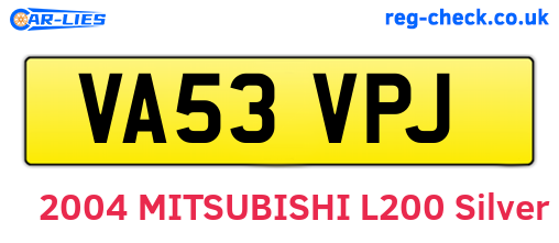 VA53VPJ are the vehicle registration plates.