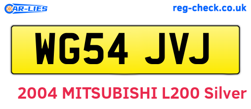 WG54JVJ are the vehicle registration plates.
