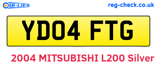 YD04FTG are the vehicle registration plates.
