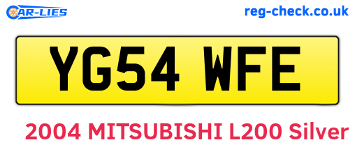 YG54WFE are the vehicle registration plates.
