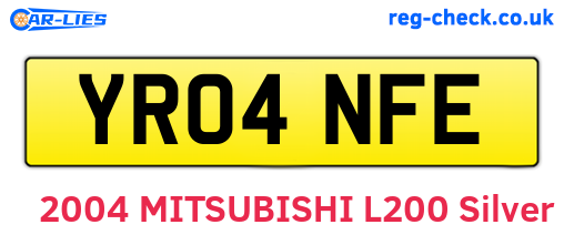 YR04NFE are the vehicle registration plates.
